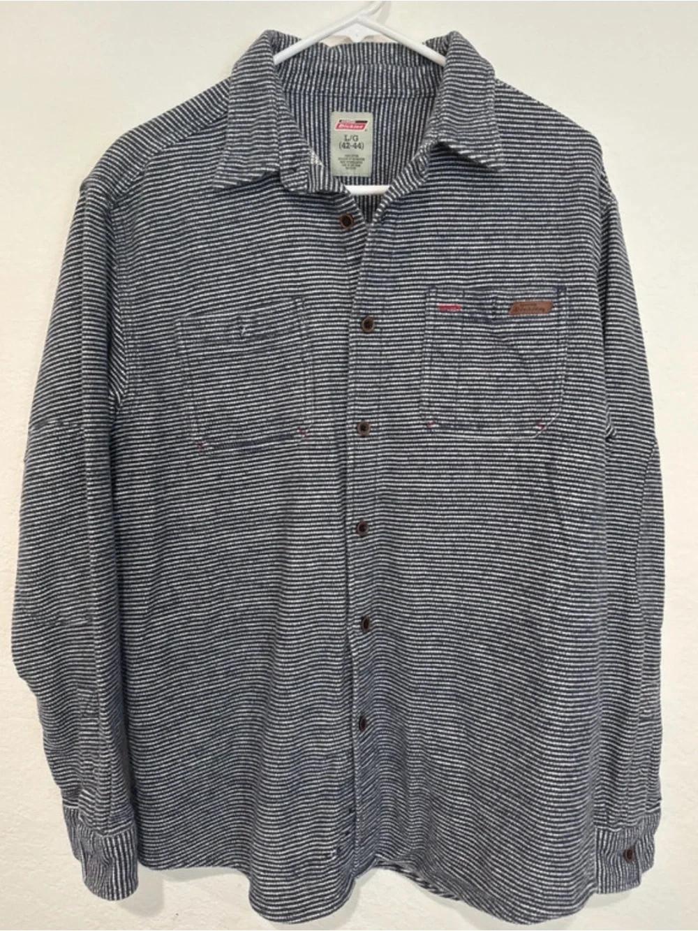 Dickies striped flannel button up shirt
